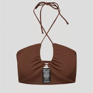 Aritzia Brown Halter Bandeau